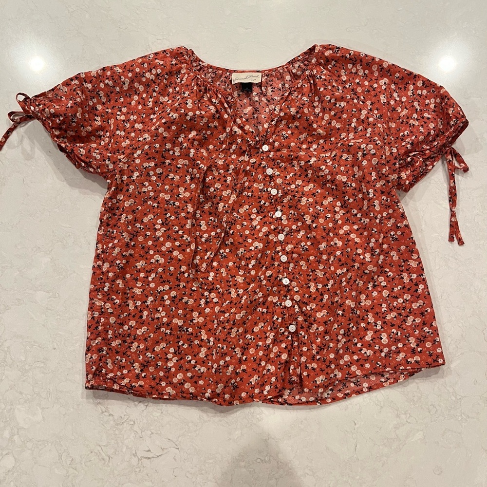 Floral Red Women's Top